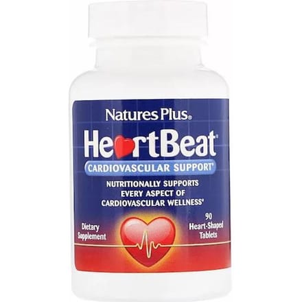 Nature's Plus- HeartBeat, Cardiovasculaire Ondersteuning, 90 Hartvormige Tabletten