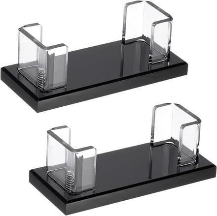 Acryl Visitekaarthouder voor Bureau - Set van 2 Stuks - Transparant & Zwart