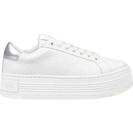 Calvin Klein Jeans Zilveren Leren Platform Sneakers