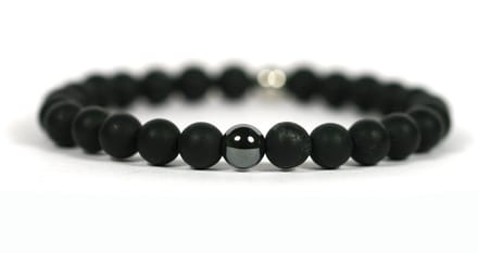 IbizaMen - matte onyx - hematiet - 8mm - 21cm