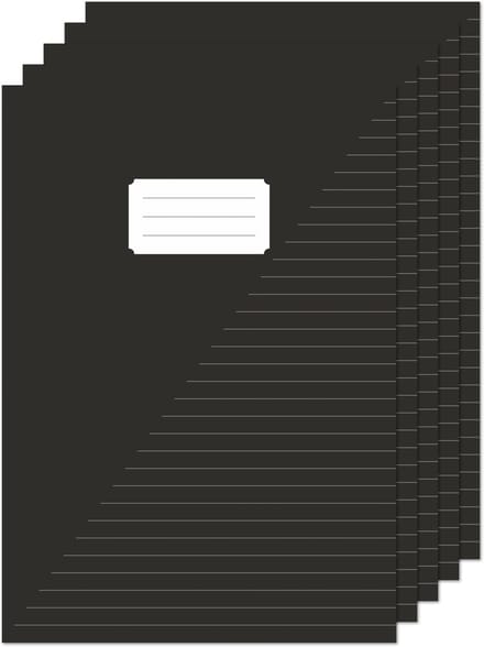Schrift Kangaro A4 lijn 80 pagina's 60gr zwart pak à 5 stuks