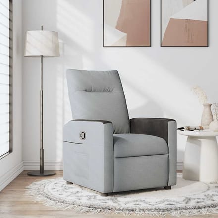 vidaXL - Fauteuil - verstelbaar - stof - lichtgrijs