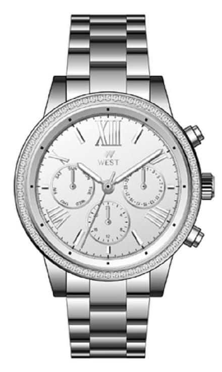 West Watches Model Florence Dames horloge - 36 mm - Zilverkleurig
