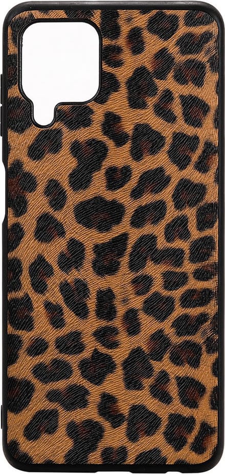 Shop4 - Samsung Galaxy A22 4G Hoesje - Harde Back Case Luipaard Bruin