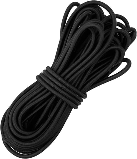 Elastisch Koord 10 Meter（5m*2pcs) - ø 2.5mm - Multifunctioneel Spankoord voor Kamperen & Tuin - Flexibel & Sterk Rubber - Zwart