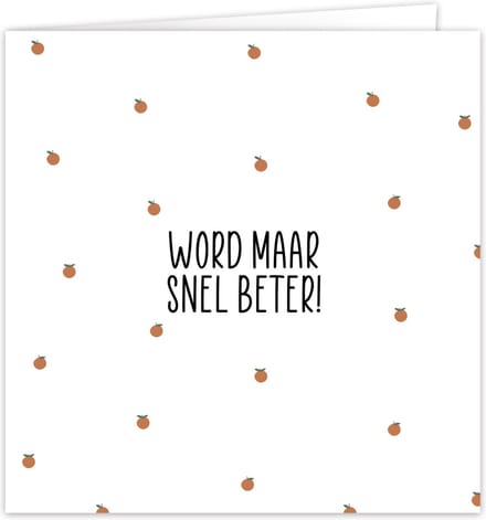 Kaart beterschap - Wenskaart dubbel 'Beterschap' inclusief envelop - Beterschapskaart - ziek