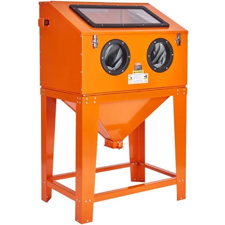 Cabine de sablage de 90 gallons avec système d'aspiration de poussière de 1,8 gallon