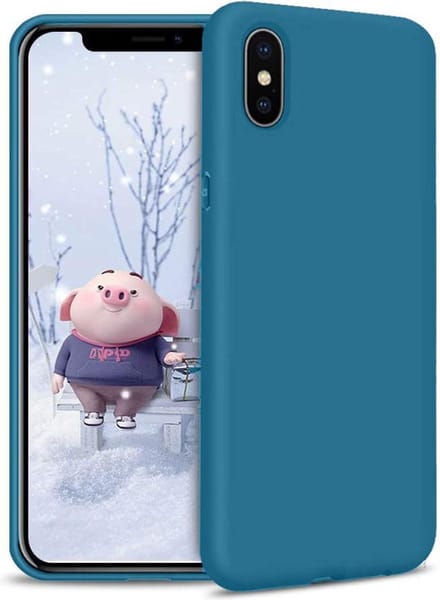 HB Hoesje Geschikt voor Apple iPhone XS Max - Blauw - Siliconen Back Cover