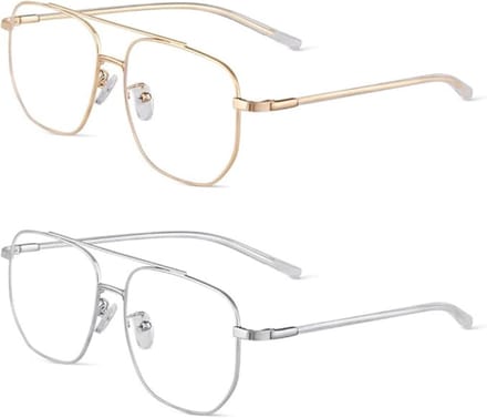 White-Label® Blauw Licht Bril Zonder Sterkte - Blue Light Glasses - Computerbril - Goud en Zilver