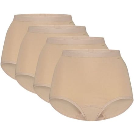 Ten Cate Basics organic cotton stretch high waist beige 4 pack voor Dames | Maat XL