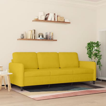 vidaXL - Driezitsbank - 180 - cm - fluweel - geel