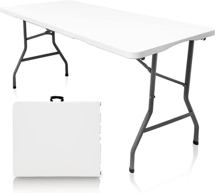 Vouwtafel - Klaptafel Tafel - Binnen en buiten - Zware kwaliteit kunststof - 122 cm - Wit