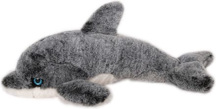 Inware pluche dolfijn knuffeldier - grijs/wit - zwemmend - 34 cm - Dieren knuffels