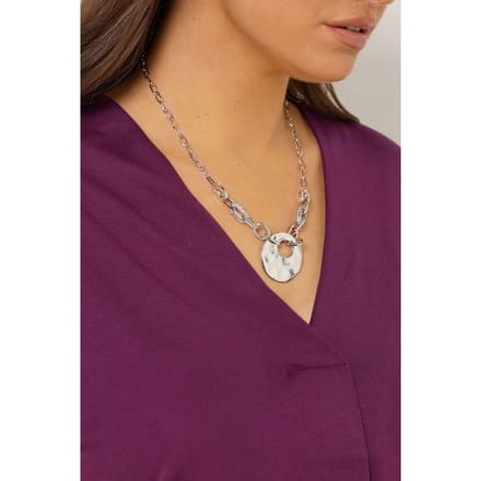 Yours Zilverkleurige Diamante Schakelhangerkettingsize One Size