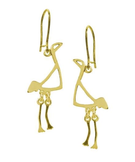Oorbellen, hang, Kleine gouden kraanvogel