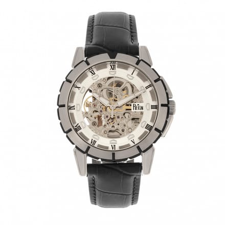 Reign Philippe automatisch skelet horloge met leren band