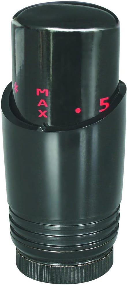 Zwarte Design Thermostaatkop M30x1,5 voor Handdoekradiator