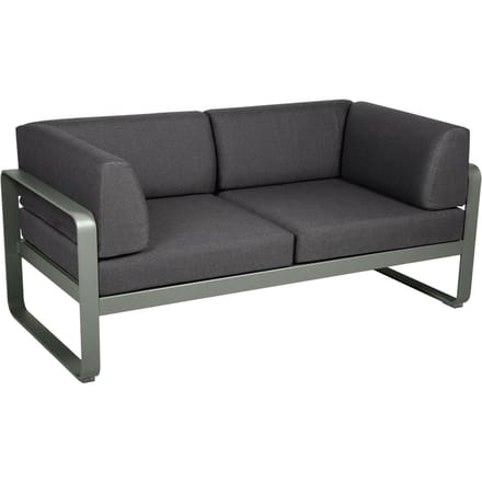 Fermob BELLEVIE club sofa 2 zits - 48 rozemarijn mat - A3 grafietgrijs