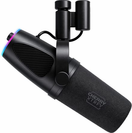 CHERRY XTRFY Ngale X - Microfoon - USB & XLR - Dynamisch - RGB - 2m Kabel - Zwart