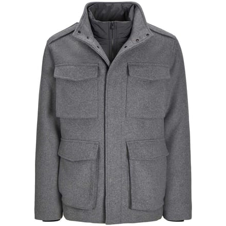 Jack And Jones Heren Alex Multi Pocket Regular veldjas (Grijze Melange)