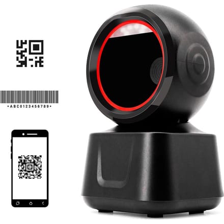 1D 2D QR Desktop Bedrade Barcodescanner Hoge snelheid Platform Handsfree Automatische Sensormeter USB 0 zwart