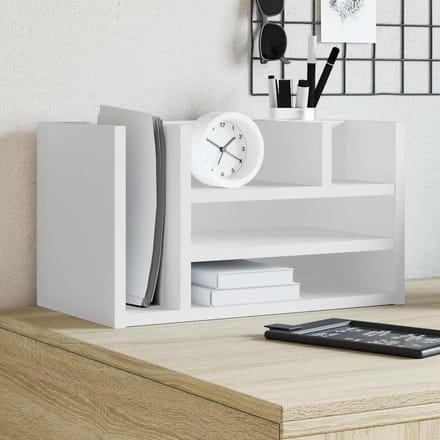 vidaXL - Bureau - organiser - 44,5x24x25 - cm - bewerkt - hout - wit