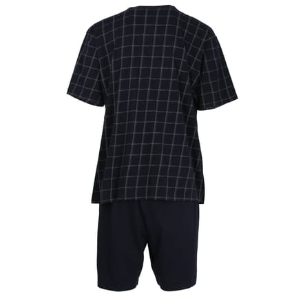 Gotzburg heren shortama - blauw met rood en wit geruit