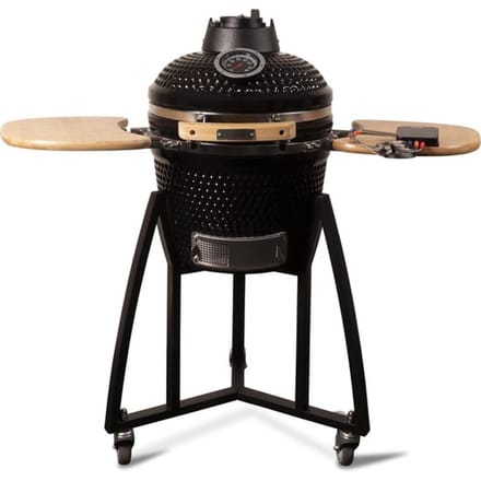Patton Premium Kamado 16" - incl. Bluetooth kerntemperatuurmeter en LED verlichting - Medium - Ø34 cm - Zwart