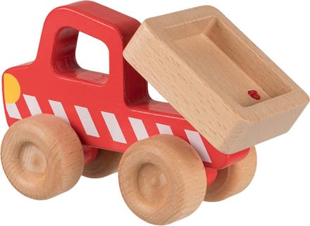 GOKI Houten voertuig - Vuilniswagen - 14,5X6X8,5Cm - 2 Jaar