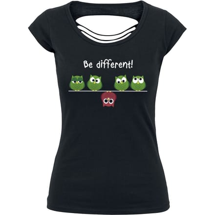 Be Different! - Fun T-shirt - XS tot M - voor Vrouwen - zwart