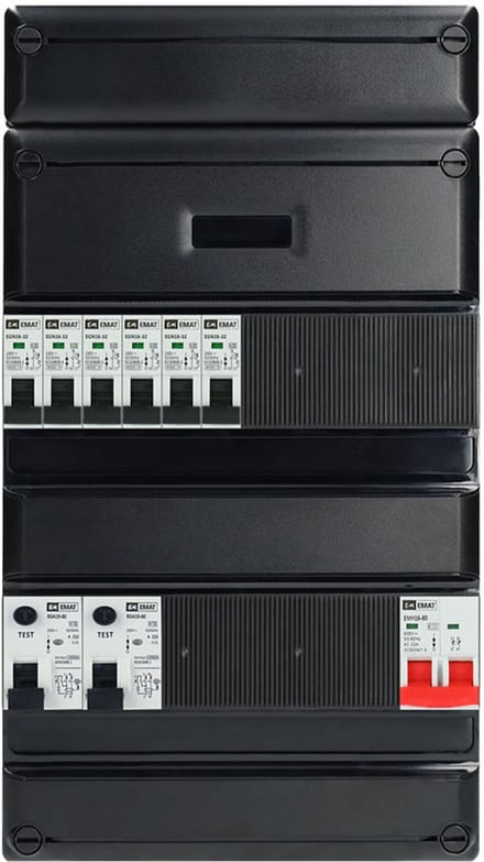 EMAT groepenkast 1-fase + 6 groepen (stekerbaar)