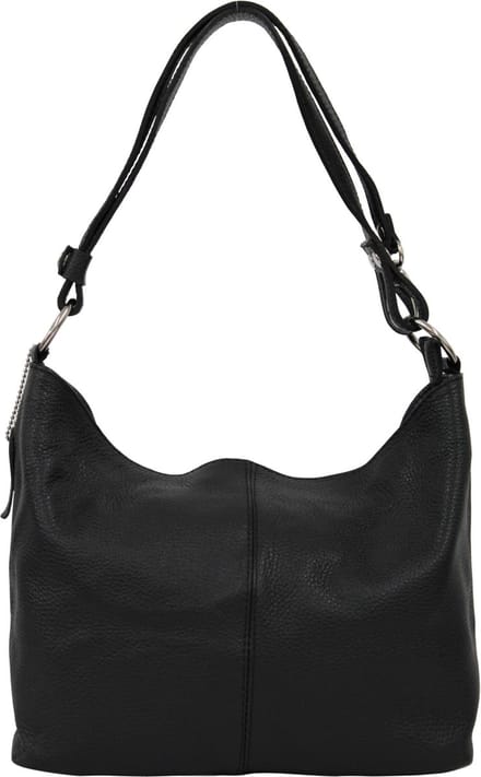 AmbraModa GL005 - Dames lederen handtas schoudertas hobo tas Zwart