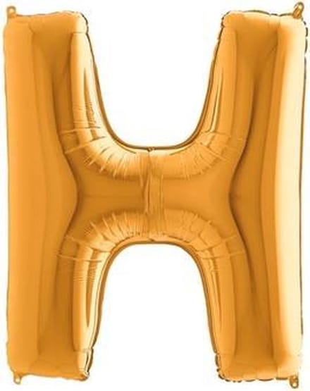 Folieballon letter H goud (100cm)