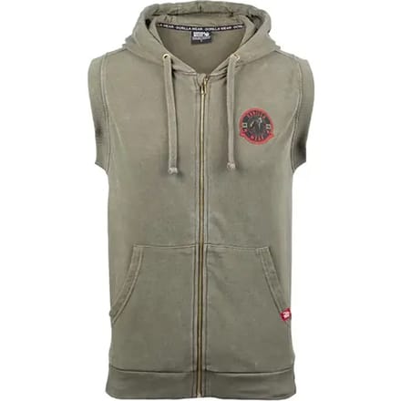 Gorilla Wear Silverdale Mouwloze Hoodie - Legergroen - M