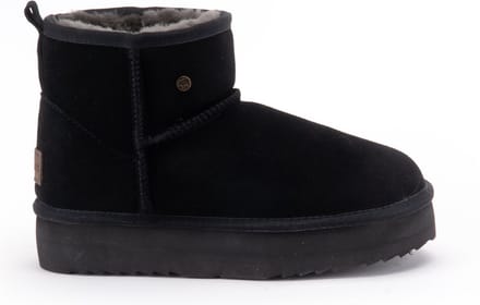 Warmbat Wallaby Suede boot Plateau Dames Laarzen - Zwart