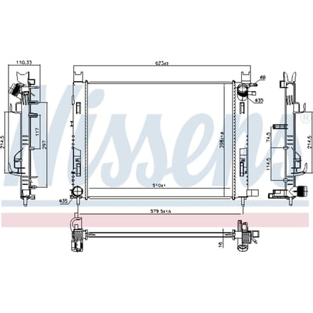 Radiator, motorkoeling NISSENS 637627