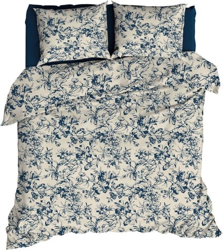 Satin d`or Satijn Dekbedovertrek 140X200/220 Guirlande Marine
