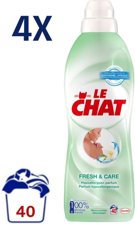 (4x) Le Chat Fresh & Care Wasverzachter - 880 ml (40 wasbeurten)