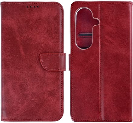 Rixus Bookcase For Samsung Galaxy S26 Dark Red