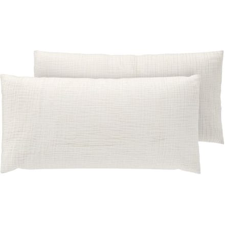 LIVARNO Set van 2 mousseline kussenslopen 40 x 80 cm (wit)