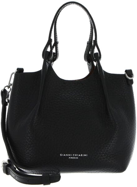 GIANNI CHIARINI Leren handtas schoudertas Dua Handbag Nero - Castoro zwart