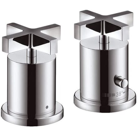 AXOR Citterio complete set for 2-hole bath rim thermostat; cross handles