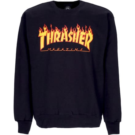 Flame Crewneck Heren Sweatshirt Zwart/geel
