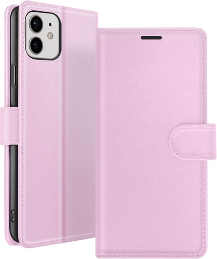 Zanae, Hoesje geschikt voor iPhone 12 / 12 Pro - Wallet Case & Magneetsluiting, Roze