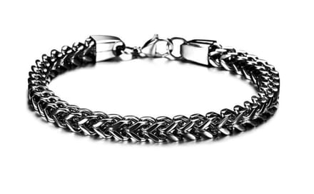 Heren armband titanium zwart