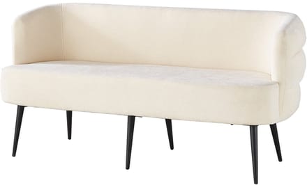 Eetkamerbank met armleuning Quinn 160cm beige chenille eetbank