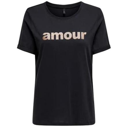 T-shirt Korte Mouw Only Amour Glitter