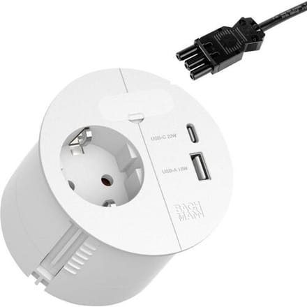 Loop In Laad 230V Stopcontact Met 22W USB A/C Lader - 938.303 - E3ZTB