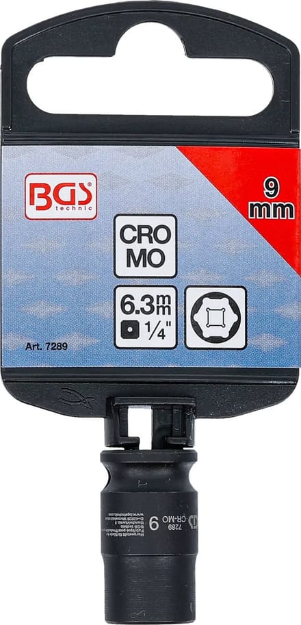 BGS Kracht Dopsleuteldop zeskant - 1/4 - 9 mm