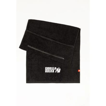 Gorilla Wear Zip Pocket Handdoek - Zwart